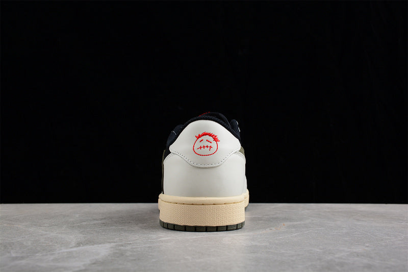 Air Jorden 1 Travis - Black/Olive/Red/silver