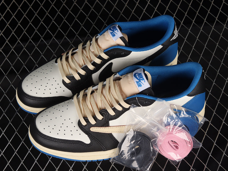 Air Jorden 1 Travis - Blue/pink/white