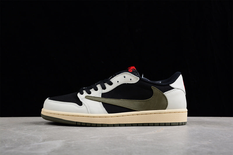 Air Jorden 1 Travis - Black/Olive/Red/silver
